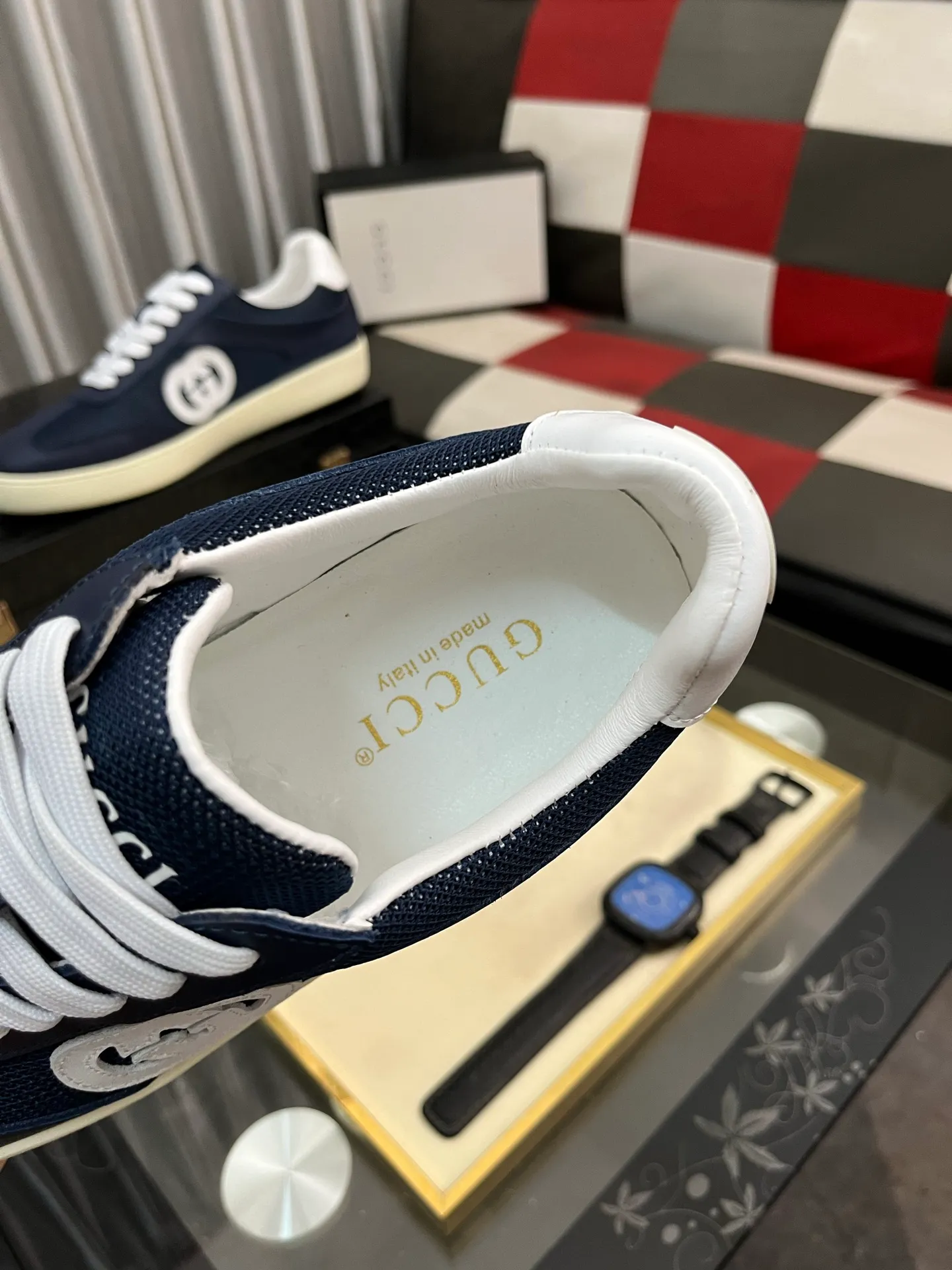Men's shoes 💰400⌚️⌚️《GUCCI》The latest hot-selling casual shoes, top brand [seduce] luxury~purchase, top~quality. Products sold at the counter [strong] Original embossed calfskin fabric ➕ Comfortable sheepskin lining, code number: 38-443️⃣colors available